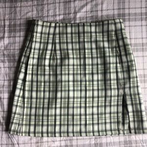 Green Checkered Mini Skirt
